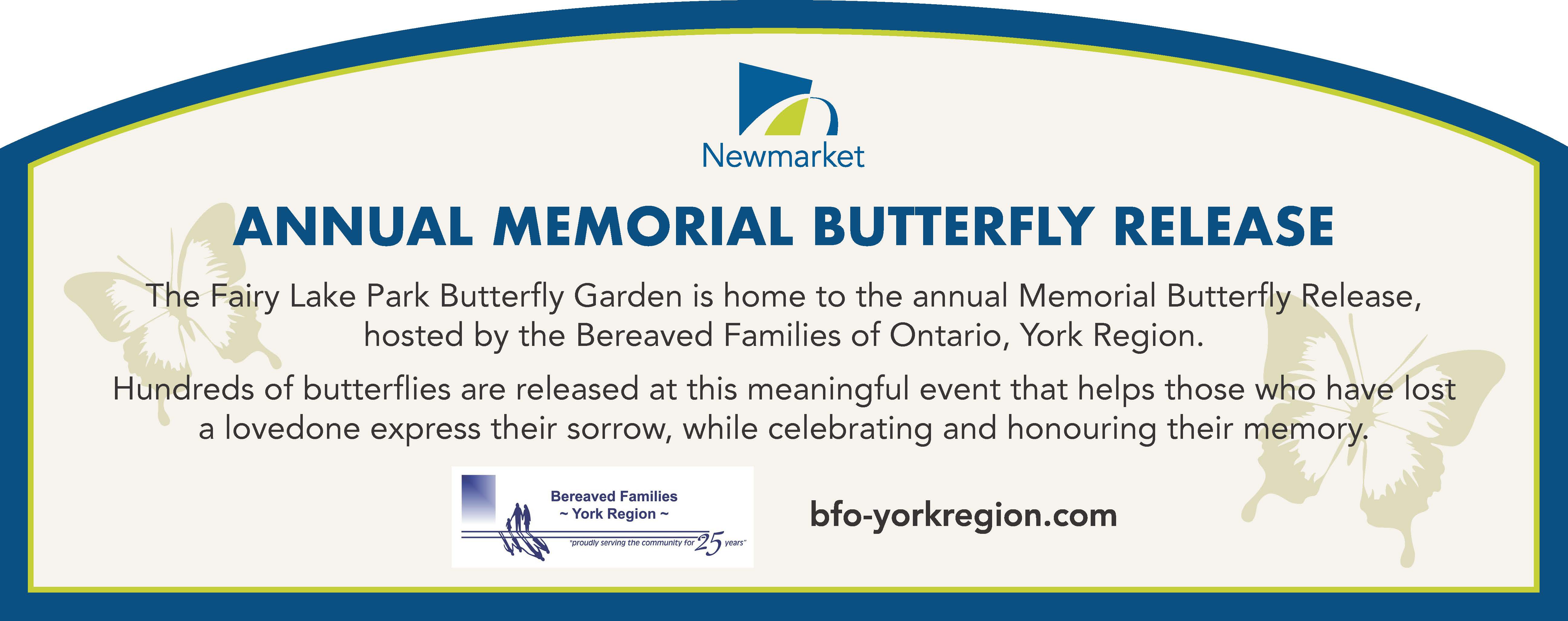 Notice of the Newmarket Annual Memorial Butterfly Release