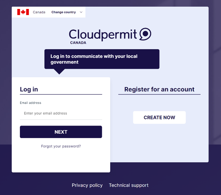 CloudPermit Login page picture