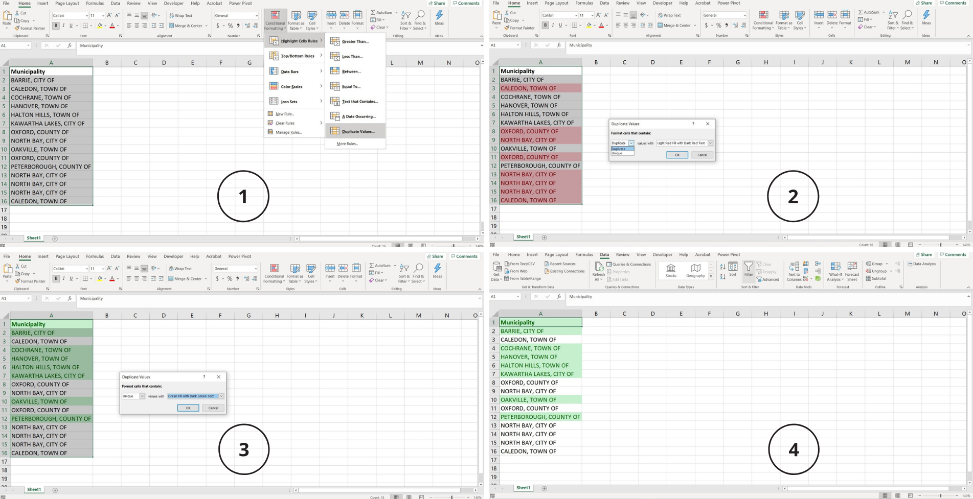 Conditional Formatting to Highlight Duplicate Excel Graphic